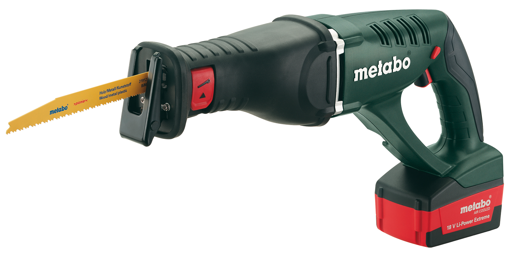 Увеличенная фотография Аккумуляторная ножовка Metabo ASE 18 LTX (18В; 2x3 Ач)